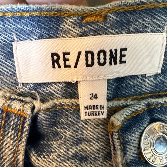 RE/DONE 90's Crop Low Slung Jeans in Medium Raf Size 24 NWT - Picture 6 of 8